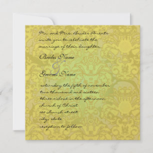 Gold Glitz Damask Wedding Uitnodiging