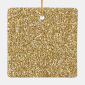 Gold Glitz Glitter Hartnaam Keramisch Ornament (Achterkant)