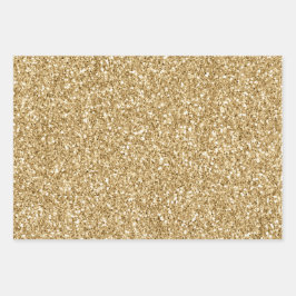 Gold Glitz Glitter Inpakpapier Vel