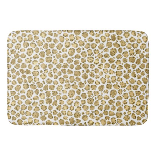 Gold Glitz Glitter Leopard      Badmat (Voorkant)