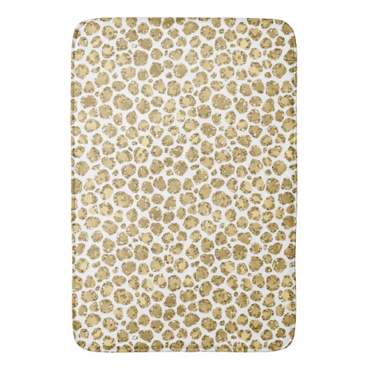 Gold Glitz Glitter Leopard      Badmat (Voorkant Verticaal)