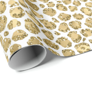 Gold Glitz Glitter Leopard Cadeaupapier