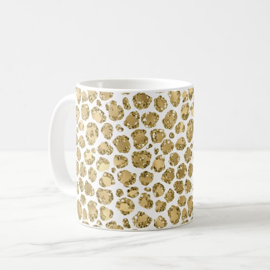 Gold Glitz Glitter Leopard      Koffiemok (Voorkant links)