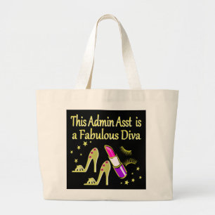 GOLD GLITZY ADMIN ASSISTANT DIVA DESIGN GROTE TOTE BAG