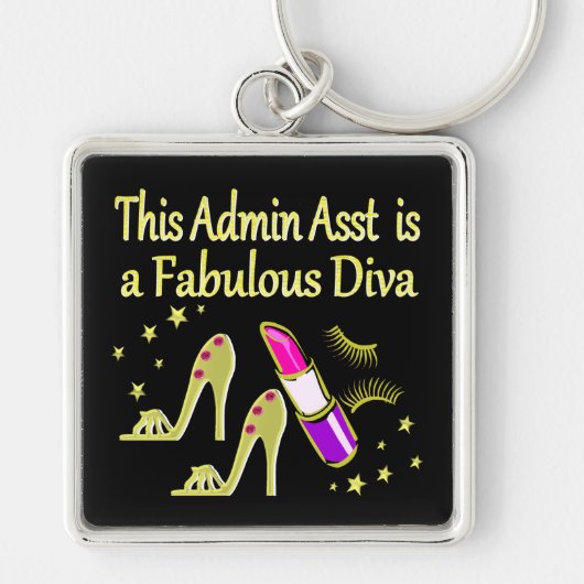 GOLD GLITZY ADMIN ASSISTANT DIVA DESIGN SLEUTELHANGER (Voorkant)