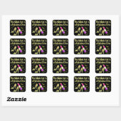 GOLD GLITZY ADMIN ASSISTANT DIVA DESIGN VIERKANTE STICKER (Vel)