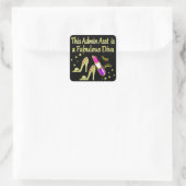 GOLD GLITZY ADMIN ASSISTANT DIVA DESIGN VIERKANTE STICKER (Tas)