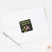 GOLD GLITZY ADMIN ASSISTANT DIVA DESIGN VIERKANTE STICKER (Envelop)