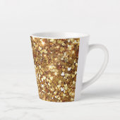 Gold Glitzy Glam Sparkle Hearts Latte Mok (Rechts)