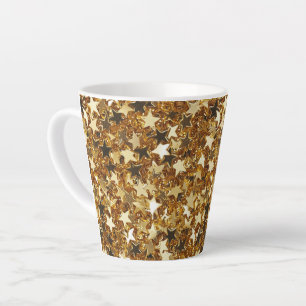 Gold Glitzy Glam Sparkle Stars Latte Mok