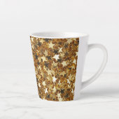 Gold Glitzy Glam Sparkle Stars Latte Mok (Rechts)