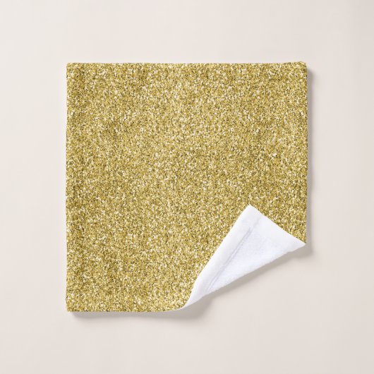 Gold Glitzy Glitter Bad Handdoek (Wasdoekje)