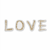 Gold Glitzy Glitter Glam Love Sticker (Voorkant)
