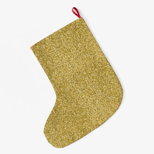 Gold Glitzy Glitter Grote Kerstsok (Achterkant (Hangend))