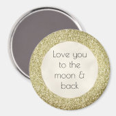 Gold Glitzy Glitter Love Magneet (Voorkant / Achterkant)