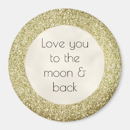  Gold Glitzy Glitter Love Magneet
