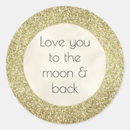  Gold Glitzy Glitter Love Ronde Sticker
