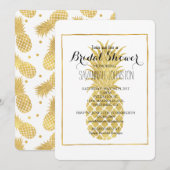 Gold Glitzy Pineapple vrijgezellenfeest Kaart (Voorkant / Achterkant)