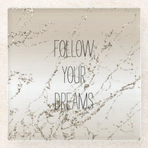 Gold Glitzy Sparkle Ombre Glazen Onderzetter