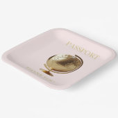 Gold Globe Passport Travel Baby Shower Papieren Bordje (Gebogen)