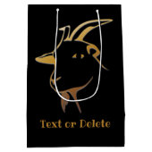 Gold Goat op zwart Medium Cadeauzakje (Achterkant)