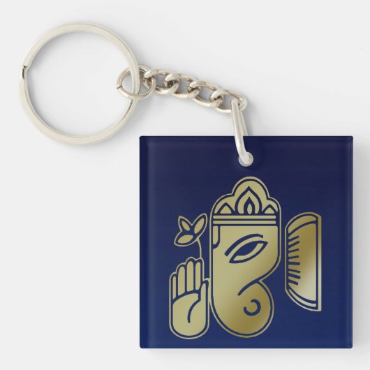 Gold Goddess Ganesha - Acrylische Sleutelhanger (Voorkant)