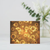 Gold Golden Bubble Light Art Briefkaart (Staand voorkant)