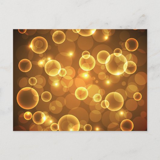 Gold Golden Bubble Light Art Briefkaart (Voorkant)