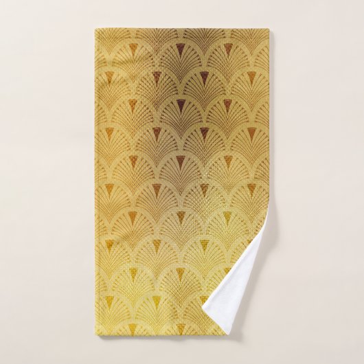Gold,golden,luxe, chic,art deco,pattern,deco handdoek (Handdoek)