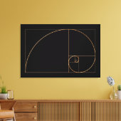 Gold Golden Spiral Canvas Afdruk (Insitu (Woonkamer))