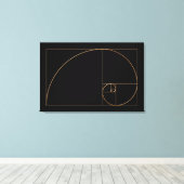 Gold Golden Spiral Canvas Afdruk (Insitu (Houten vloer))