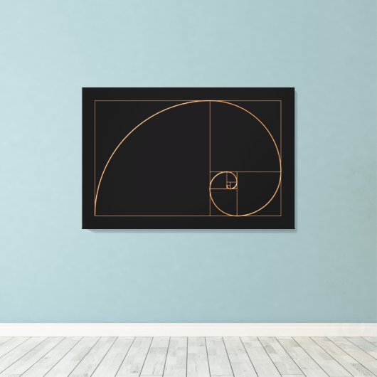 Gold Golden Spiral Canvas Afdruk (Insitu (Houten vloer))