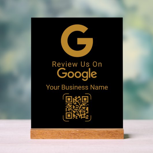 Gold Google Review QR Code Black (Neutre)