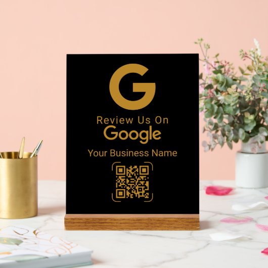 Gold Google Review QR Code Black (Mariage)