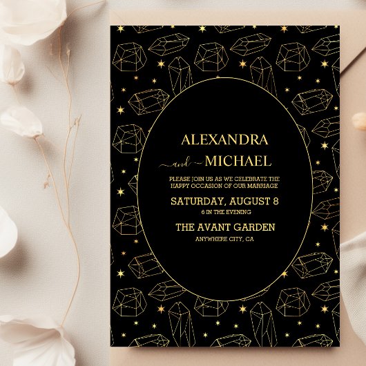 Gold Gothic Elegant Tarot Kaart Wedding