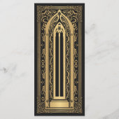 Gold Gothic Vampire Cathedral Wedding Menu (Achterkant)