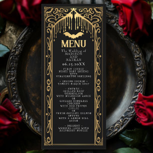 Gold Gothic Vampire Cathedral Wedding Menu