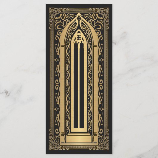 Gold Gothique Cathédrale Vampire Menu Mariage (Dos)