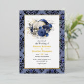 Gold Gothique Floral Mariage Foil Invitation (Debout devant)