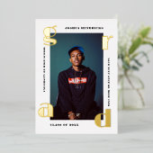 Gold Grad | Faire-part photo Pressing (Debout devant)