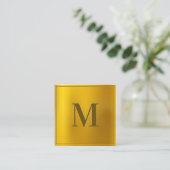 Gold gradiënt achtergrond | Monogram Vierkante Visitekaartje (Staand voorkant)