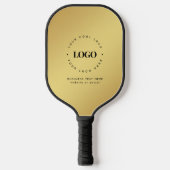 Gold Gradient Business Company Custom Logo & Text Pickleball Paddle (Voorkant)