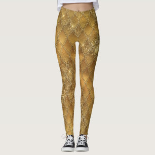 Gold Gradiënt Dragon Schaalt Leggings