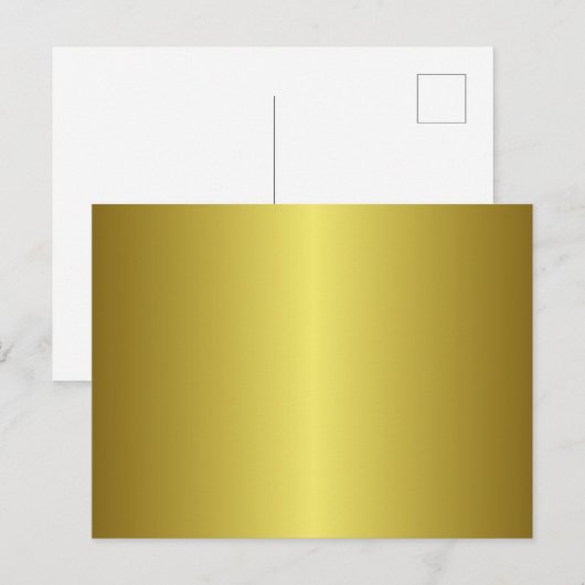 Gold gradiënt Faux Folie achtergrond leeg Briefkaart (Voorkant / Achterkant)