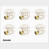 Gold Gradient Maple Syrup Label met Sap Bucket (Vel)