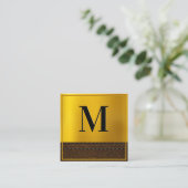 Gold Gradient Monogram | Grens Vierkante Visitekaartje (Staand voorkant)