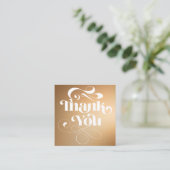 Gold gradiënt retro manuscriptorde dank u vierkante visitekaartje (Staand voorkant)