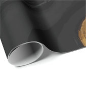 Gold Gradient Swirls on Black Pattern – Luxury Cadeaupapier (Rol Hoek)