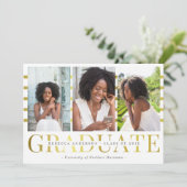 Gold Graduate Faire-part de la photo tendance (Debout devant)