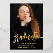 Gold Graduate Faire-part de la photo tendance (Recto)